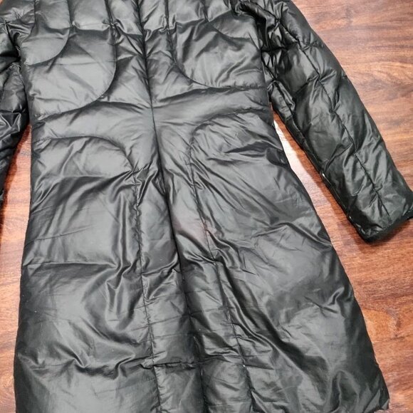 Armani Exchange Black Quilted Zip Closure High Collar Long Puffer Coat Women's M - Picture 4 of 11